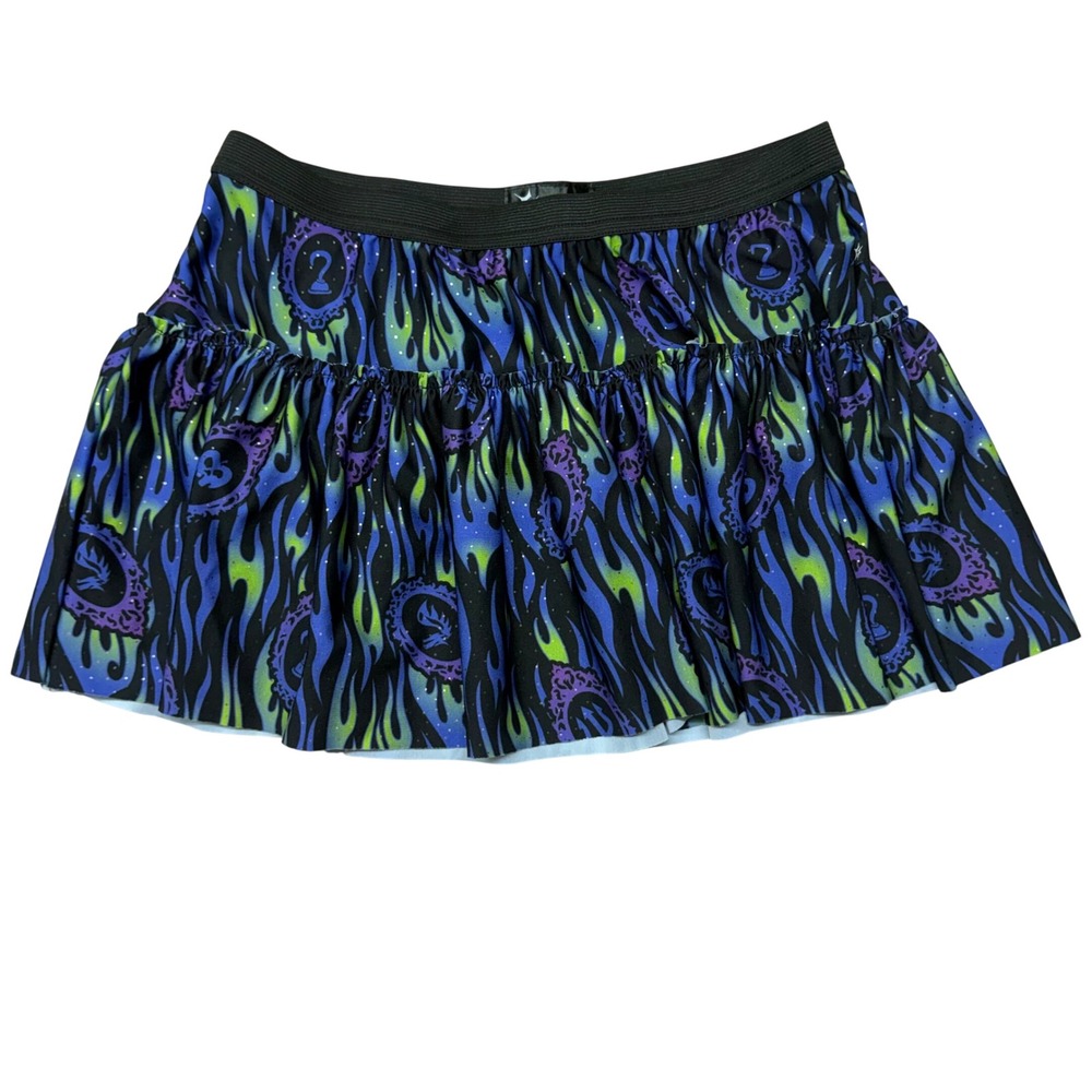 Sparkle Athletic Women S Blue Green Flame Hook Running Skirt SS1000 BE 2021